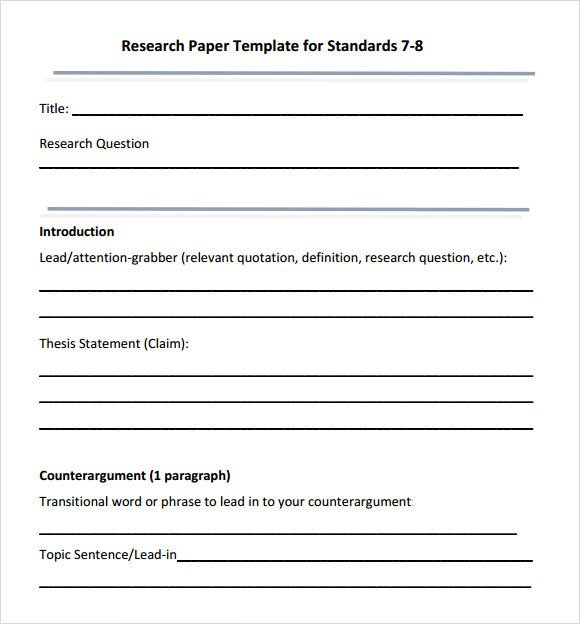 Research Paper Template Word Research Paper Outline Template 9 Download Free