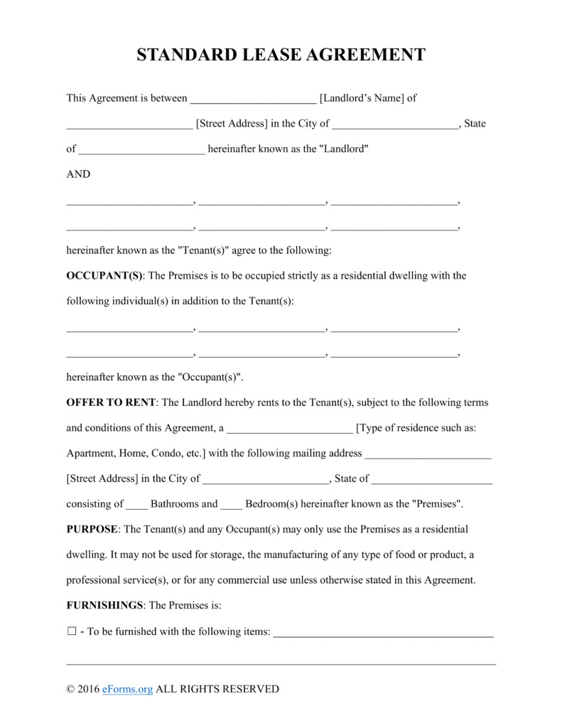 Residential Lease Agreement Template Lease Agreement forms