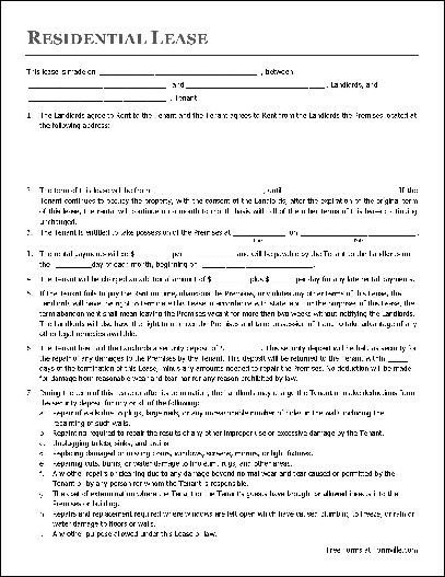 Residential Lease Agreement Template Residential Lease Agreement Template