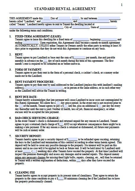 Residential Lease Agreement Template Residential Lease Agreement Template
