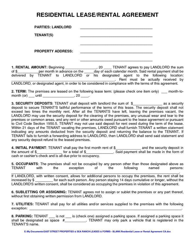 Residential Lease Agreement Template Residential Lease Agreement Template