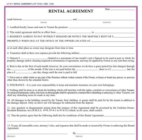 Residential Lease Agreement Template Residential Lease Agreement Template