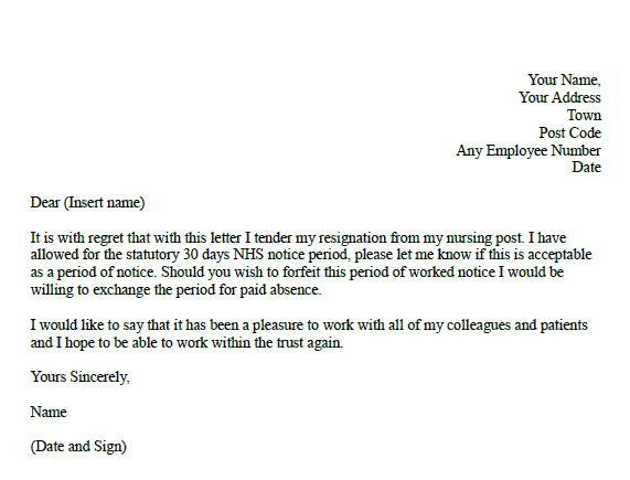 Resignation Letter for Nursing formal Resignation Letter for Nurse Learnist