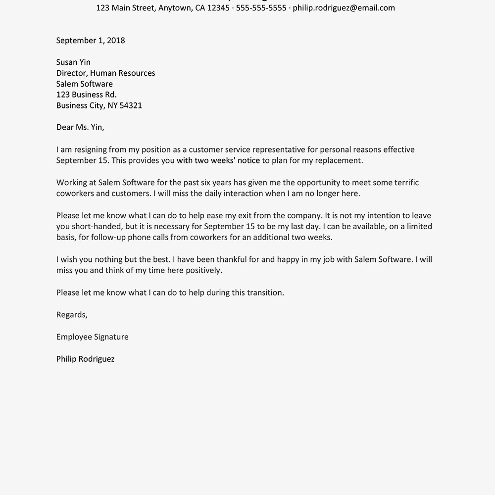 Resignation Letter Personal Reasons Resignation Letter Samples for Personal Reasons