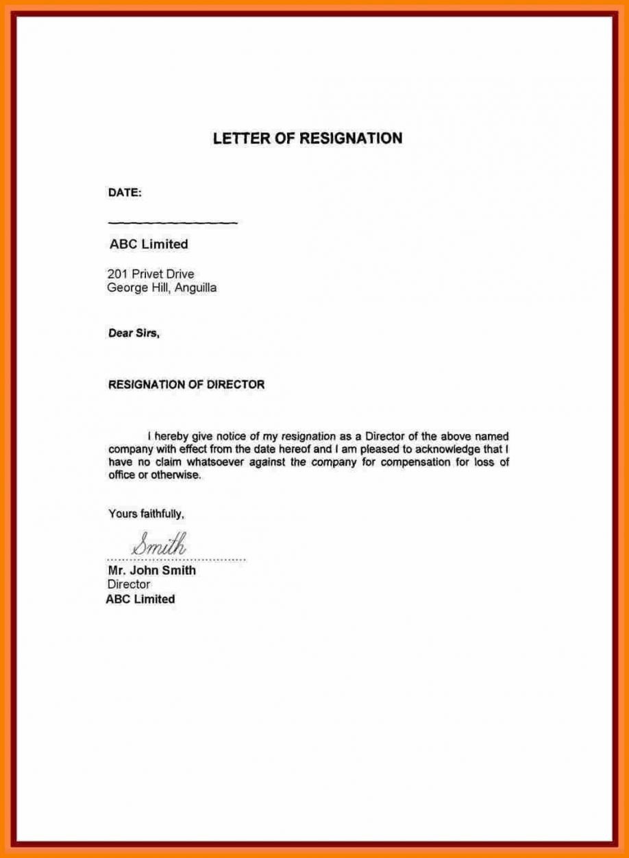 Resignation Letter Personal Reasons Simple Resignation Letter for Personal Reason Filename