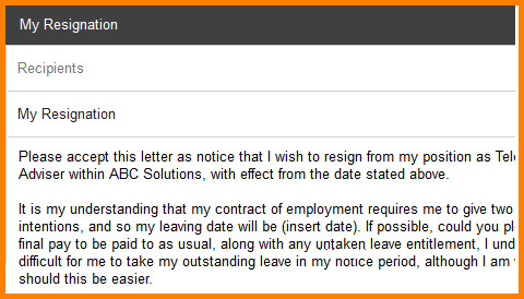 Resignation Letter Subject Line 8 Resignation Letter Subject In Email