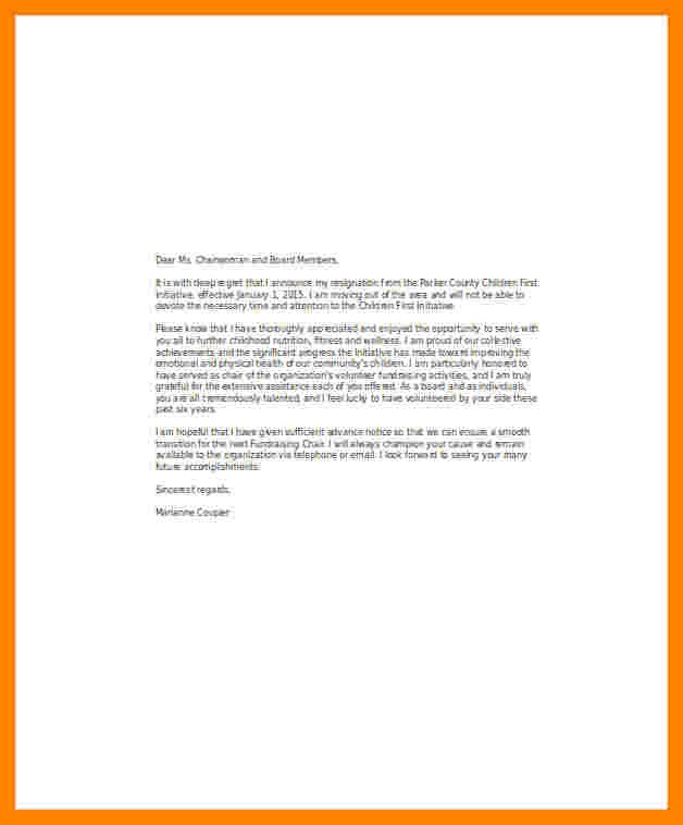 Resignation Letter Volunteer organization 8 Resignation Letter Volunteer organization