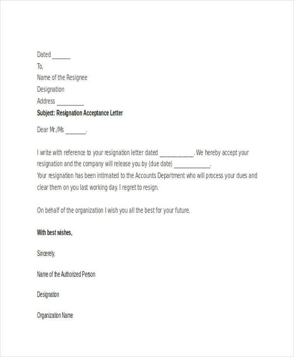 Resignation Letter with Regret 49 Resignation Letter Examples