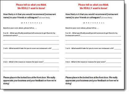 Restaurant Comment Card Template 5 Restaurant Ment Card Templates formats Examples In