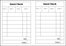 Restaurant Guest Check Template Dramatic Play Chinese Restaurant theme for Preschool