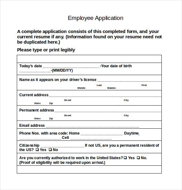 Restaurant Job Application Template Restaurant Job Application Template