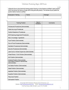 Restaurant Side Work Checklist Template Restaurant Server Side Work Checklist Template