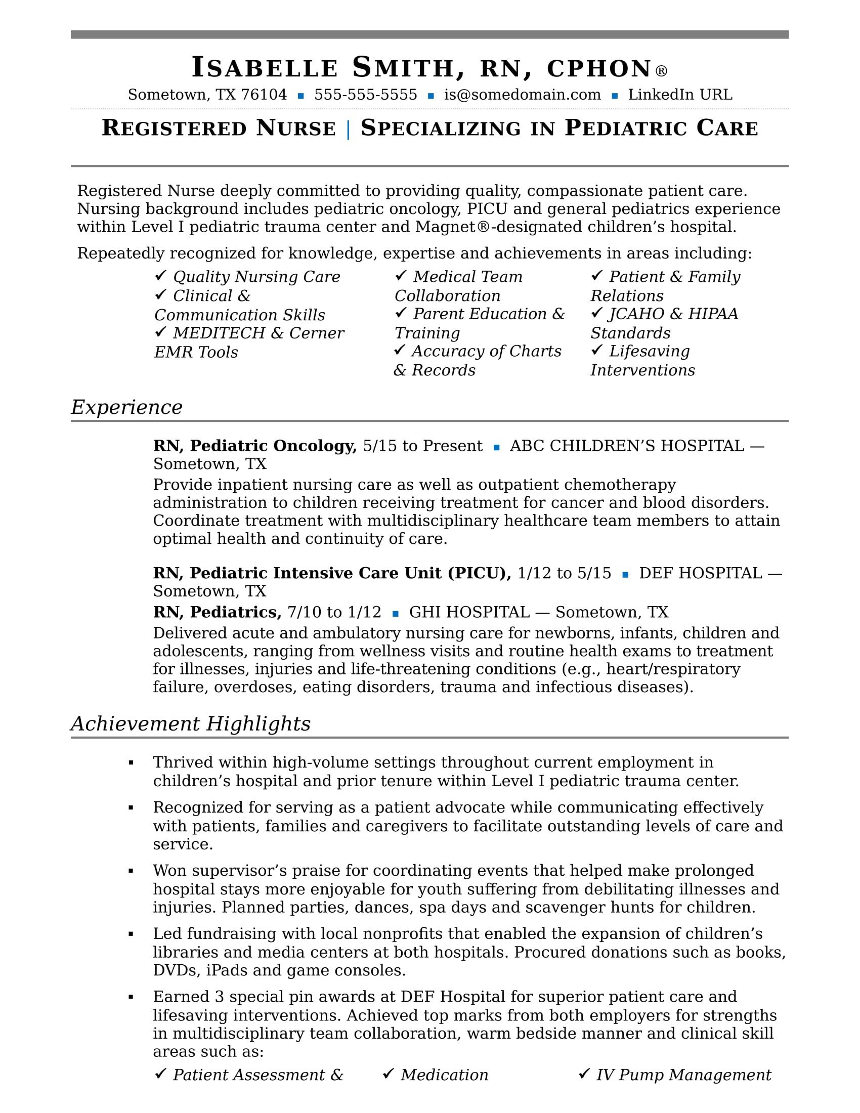 Resume Template for Nursing Nurse Resume Sample