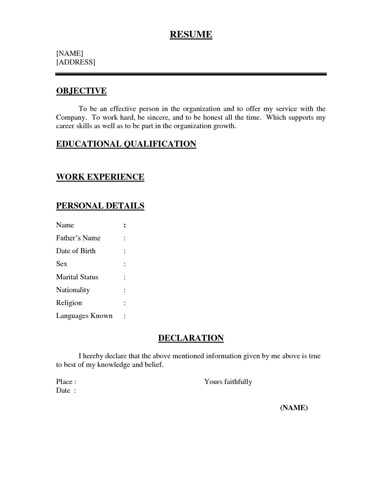 Resume Template for Pages E Page Resume Template