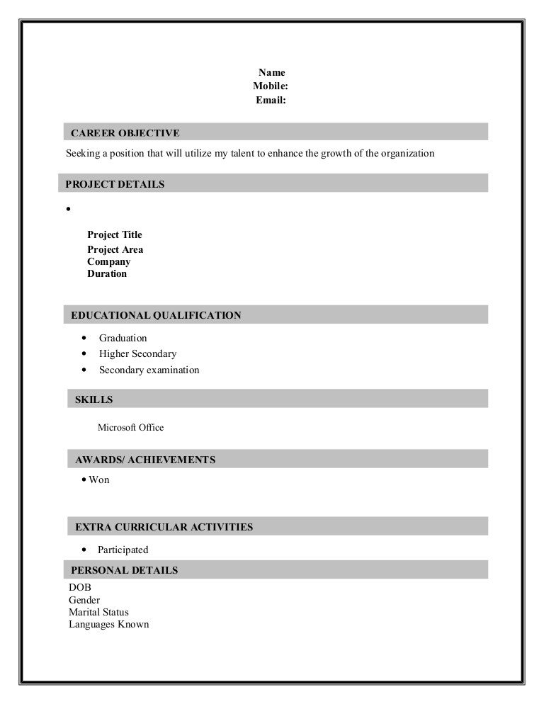 Resume Template for Pages Resume Sample formats Download 2 Page Resume 1 [