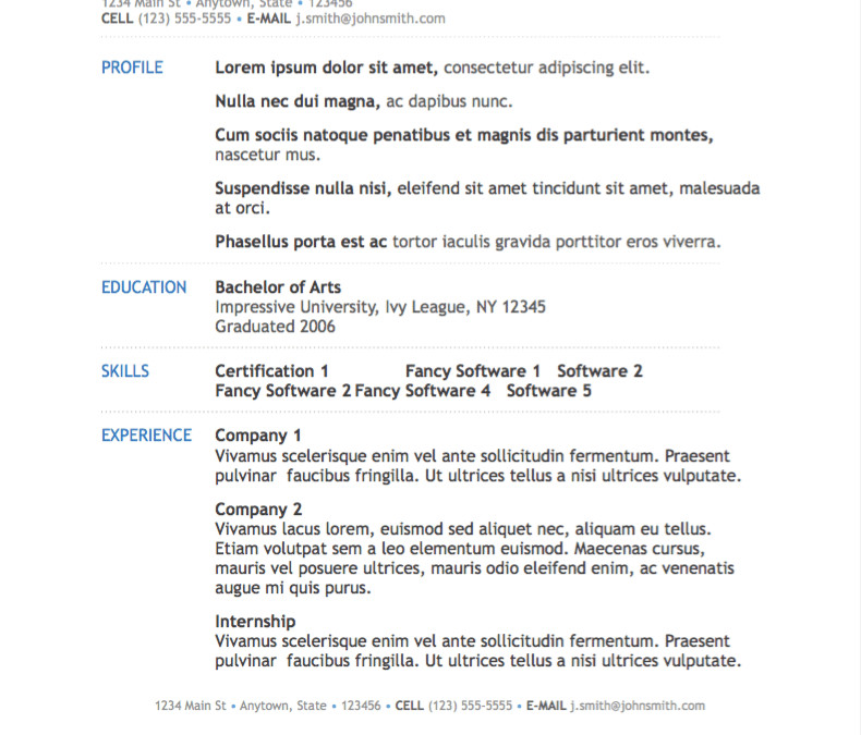 Resume Template for Pages Simple Modern Resume Template for Pages