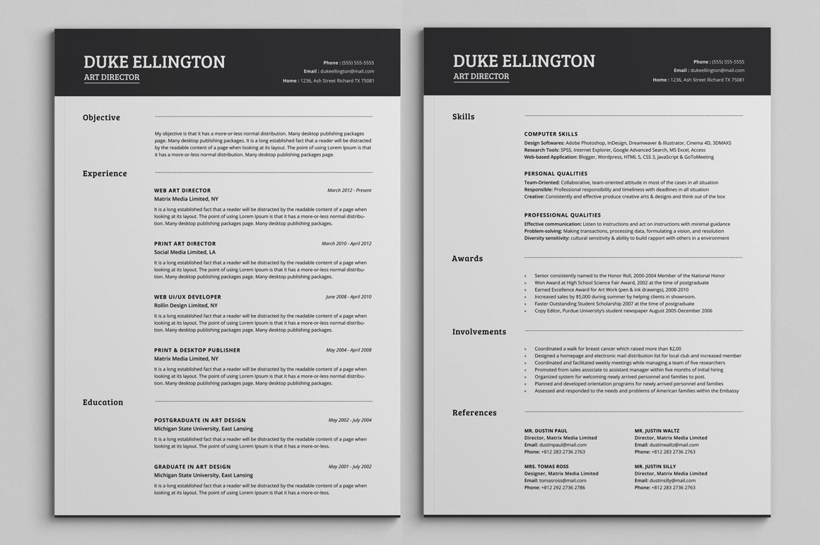 Resume Template for Pages Two Pages Classic Resume Cv Template Resume Templates On Resume Template for Pages Two Pages Classic Resume Cv Template Resume Templates On
