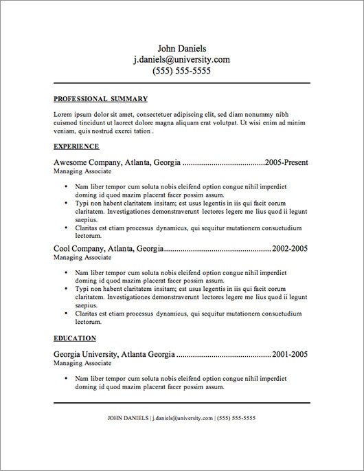 Resume Template Free Download 12 Resume Templates for Microsoft Word Free Download