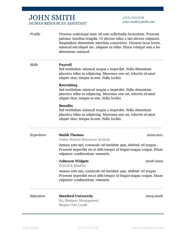 Resume Template Word Free Download 50 Free Microsoft Word Resume Templates for Download