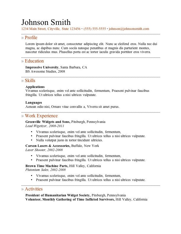 Resume Template Word Free Download 7 Free Resume Templates