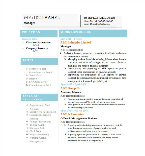 Resume Template Word Free Download Best Resume formats – 40 Free Samples Examples format