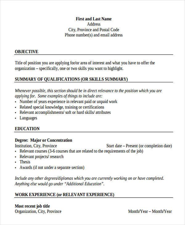 Resume Templates Free Printable 35 Resume Templates Pdf Doc