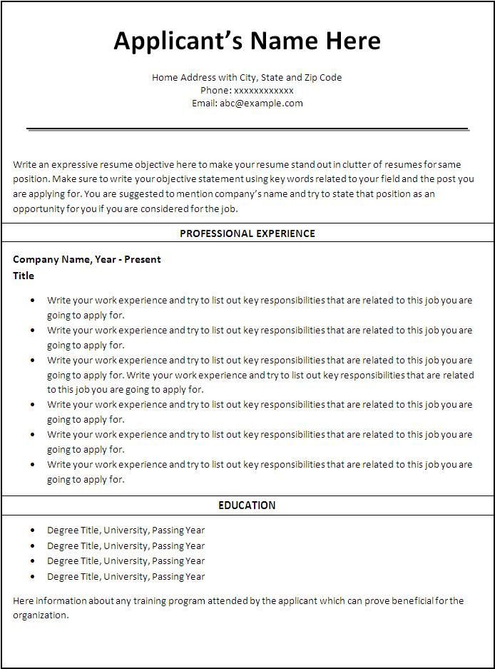 Resume Templates Free Printable Free Printable Sample Resume Templates