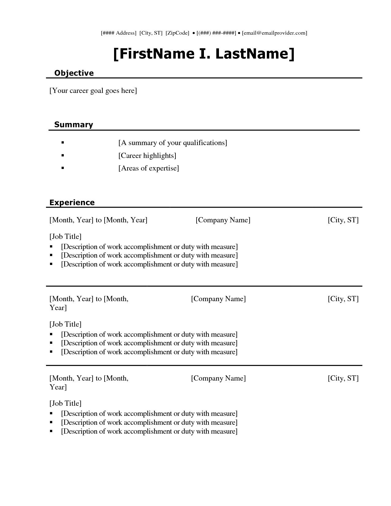 Resume Templates In Word Microsoft Word Resume Templates