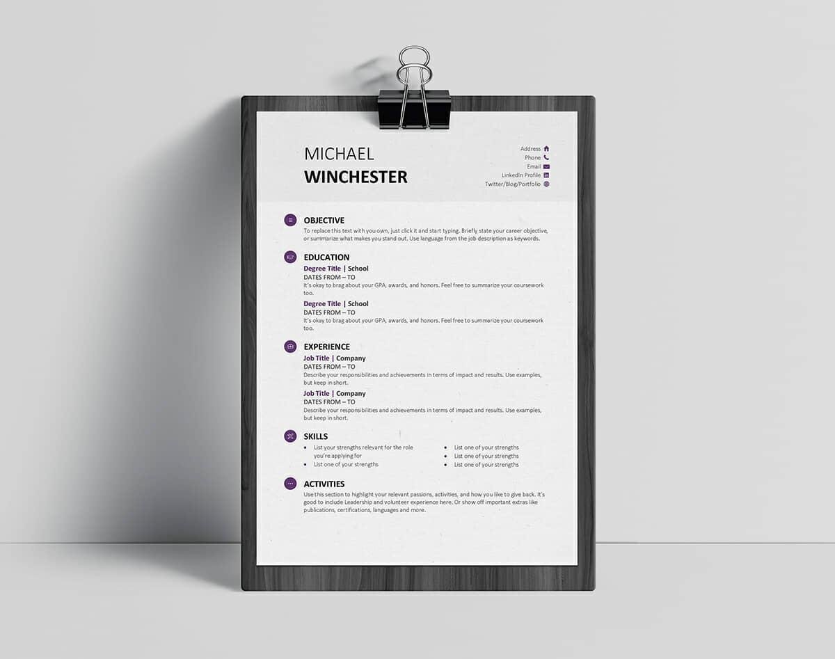 Resume Templates In Word Resume Templates for Word Free 15 Examples for Download