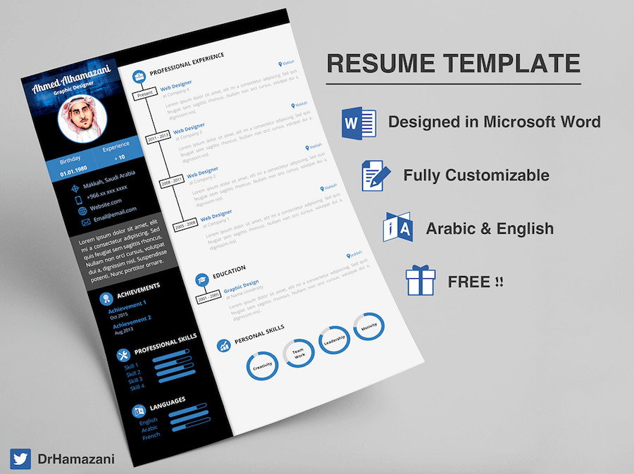 Resume Templates On Word 65 Eye Catching Cv Templates for Ms Word