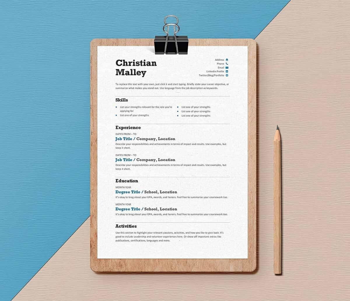 Resume Templates On Word Resume Templates for Word Free 15 Examples for Download