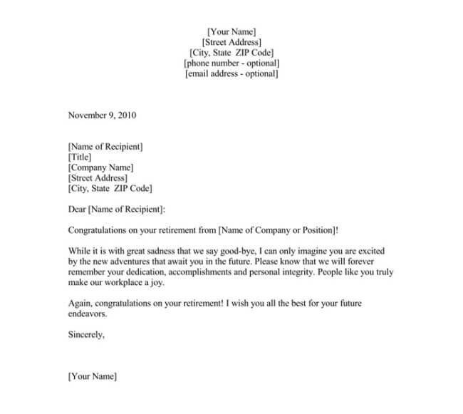 Retirement Letter to Coworkers 11 Best Farewell Letter Samples for Boss Client