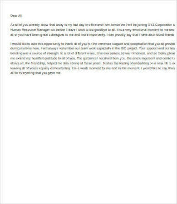 Retirement Letter to Coworkers 3 Retirement Letter to Colleagues Pdf Doc