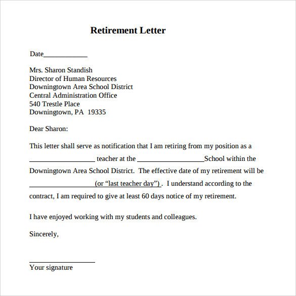 Retirement Letter to Coworkers Retirement Letter 20 Download Free Documents In Pdf Word