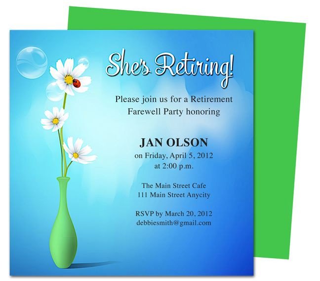 Retirement Party Invitations Templates Printable Diy Vase Retirement Party Invitations Templates