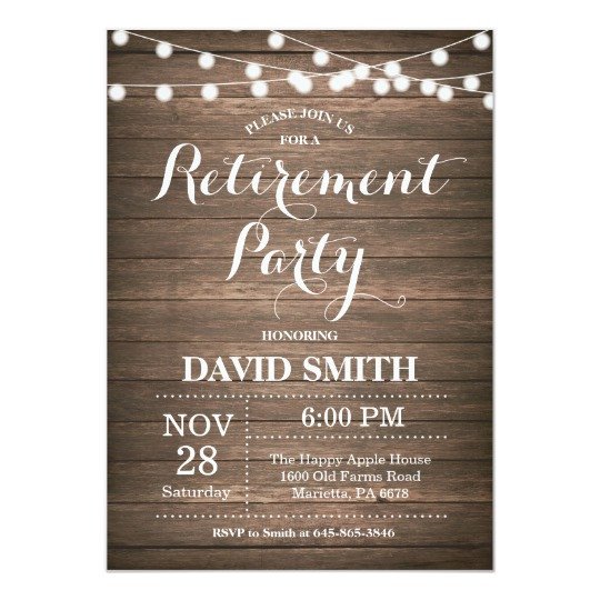 Retirement Party Invite Template Rustic Retirement Party Invitation Card
