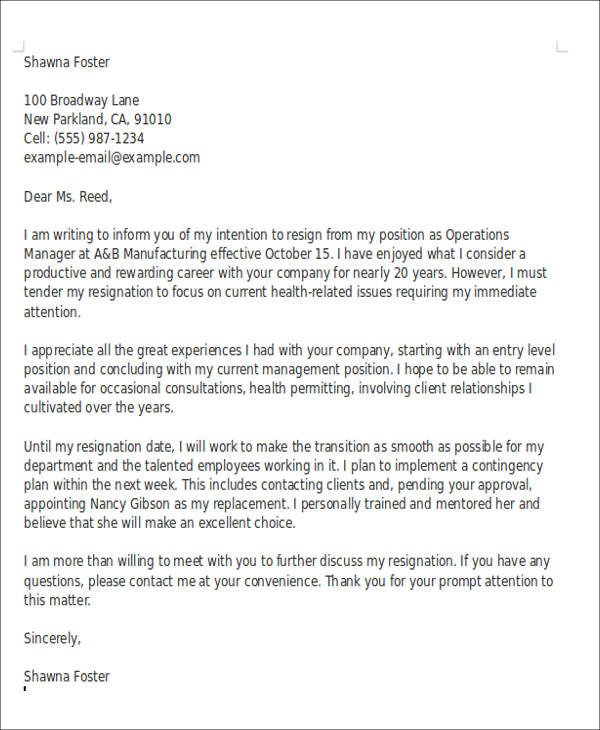 Retirement Resignation Letters Samples 10 Sample Retirement Resignation Letters Pdf Word