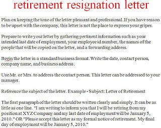 Retirement Resignation Letters Samples Resignation Letter Template October 2012
