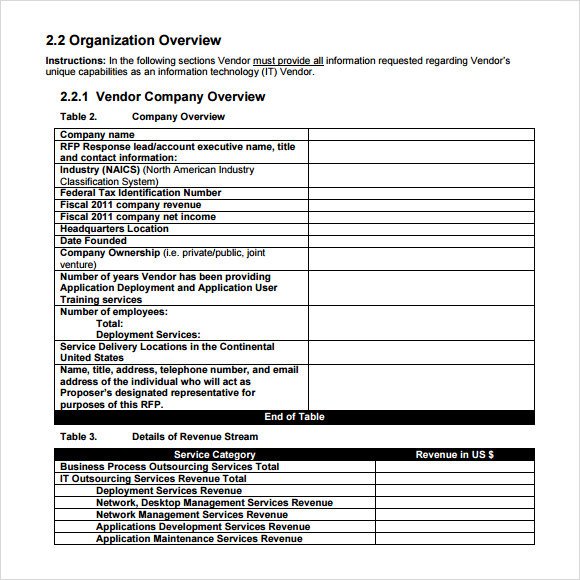 Rfp Response Template Information Technology Sample Rfp Response Template 8 Free Documents In Pdf