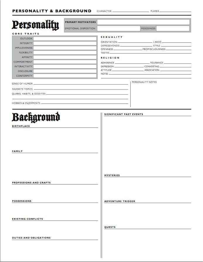 Roleplay Character Sheet Template ash’s Guide to Rpg Personality &amp; Background Character