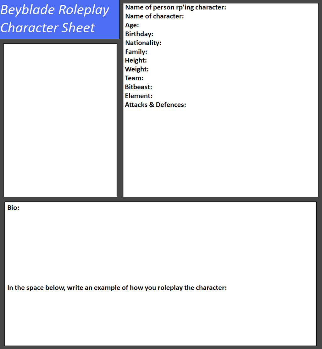 Roleplay Character Sheet Template Beyblad Roleplay Character Sheet by Tifafenrir09 On Deviantart