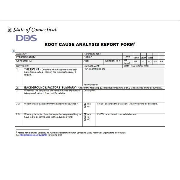 Root Cause Analysis Template Healthcare Root Cause Analysis forms and Diagrams