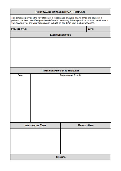 Root Cause Analysis Template Healthcare Root Cause Analysis Template Free Download Edit Fill