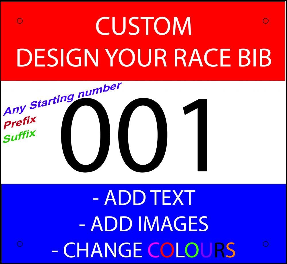 Running Bib Template Race Bibs Race Numbers Custom Printed Add Text Add