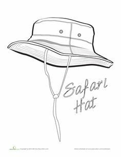 Safari Hat Template Safari Hat Coloring Page