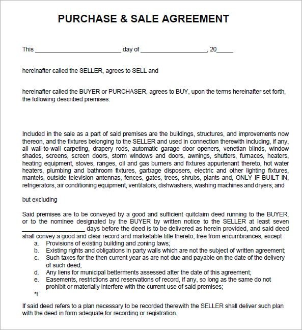 Sales Agreement Template Word 6 Free Sales Agreement Templates Excel Pdf formats