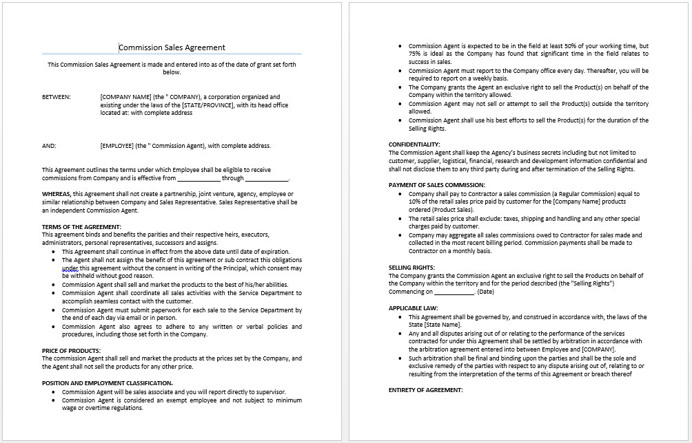 Sales Agreement Template Word Mission Sales Agreement Template Microsoft Word Templates