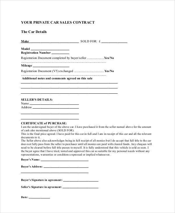 Sales Agreement Template Word Sample Sales Contract Agreement 10 Examples In Word Pdf