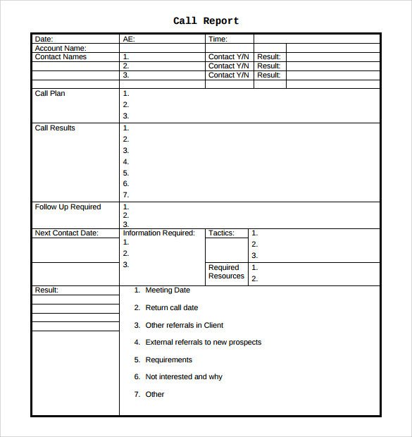 Sales Call Reporting Template Sample Sales Call Report 14 Documents In Pdf Word