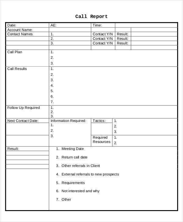 Sales Calls Report Template Sales Call Report Template 12 Free Word Pdf Apple